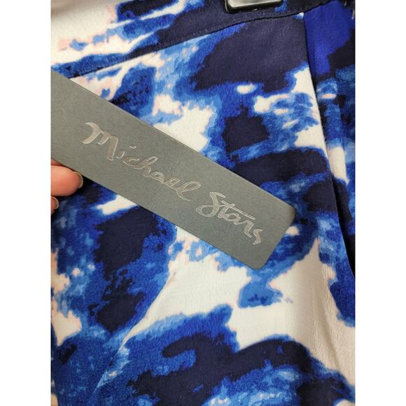 Michael Stars New With Tag Size Medium Flat Front Shorts Blue & White "Cloud" - Picture 2 of 5